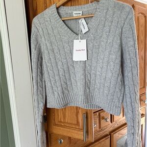 Sunday Best Light Gray V-Neck Sweater
